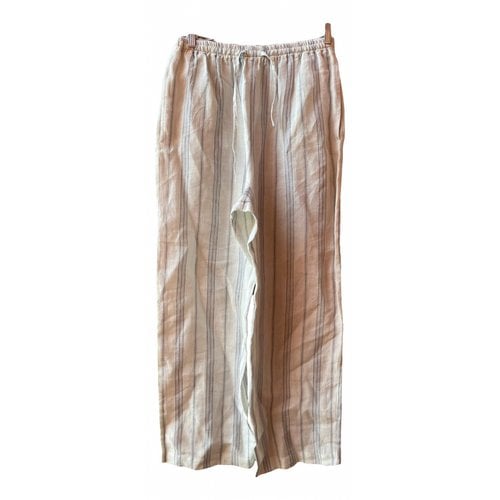 Pre-owned Eskandar Linen Straight Pants In Other