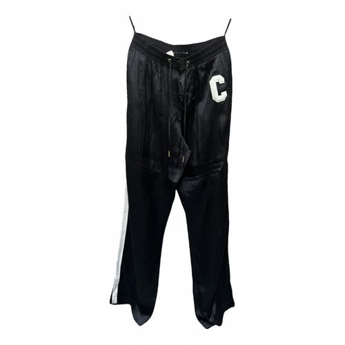 Pre-owned Celine Silk Straight Pants In Black