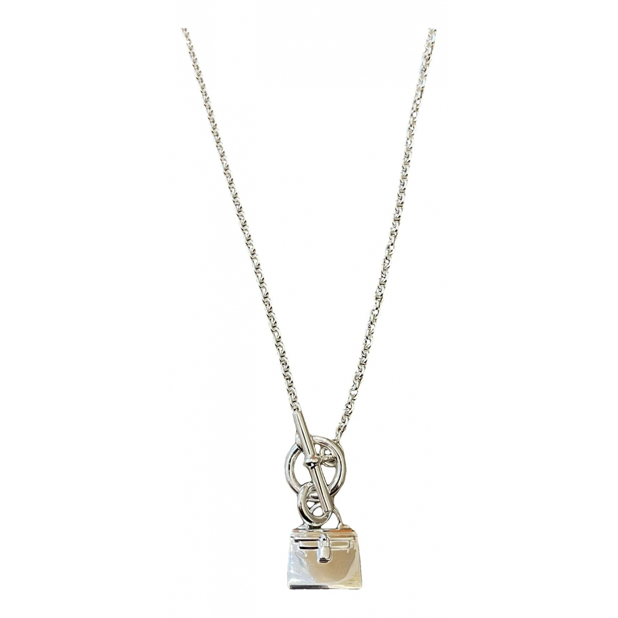 image of Hermès Amulette silver necklace