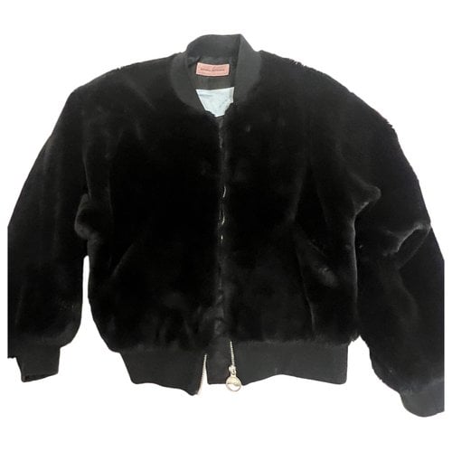 Pre-owned Chiara Ferragni Faux Fur Short Vest In Black