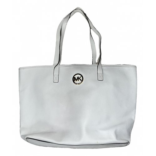 Pre-owned Michael Kors Leather Tote In White