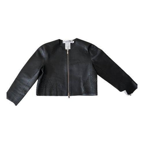 Pre-owned Dior Leather Biker Jacket In Black