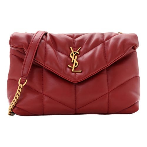Pre-owned Saint Laurent Loulou Puffer Leather Handbag In Red