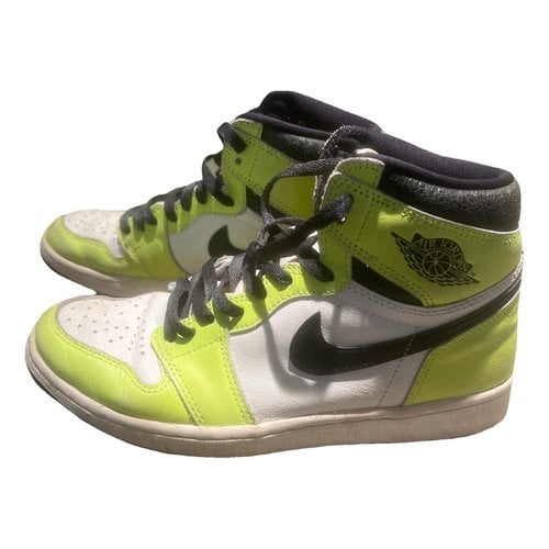 Pre-owned Jordan 1 High Trainers In Yellow