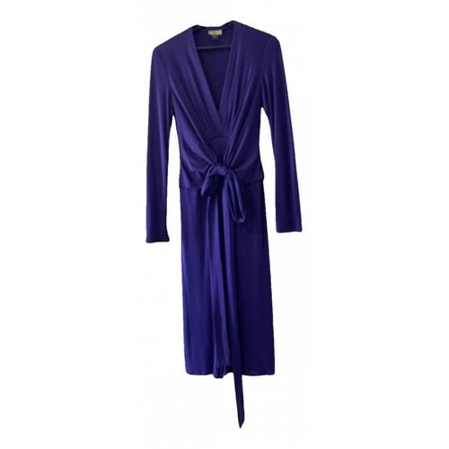 Pre-owned Issa Silk Mid-length Dress In Purple