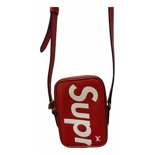 Pre-owned Louis Vuitton X Supreme Leather Crossbody Bag In Red