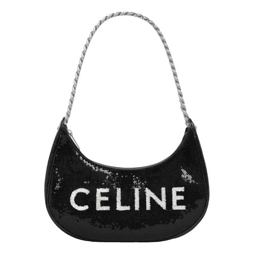 Pre-owned Celine Ava Glitter Handbag In Black