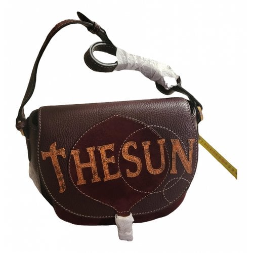 Pre-owned Trussardi Leather Crossbody Bag In Burgundy