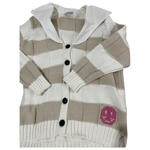 Pre-owned Ganni Cardigan In White