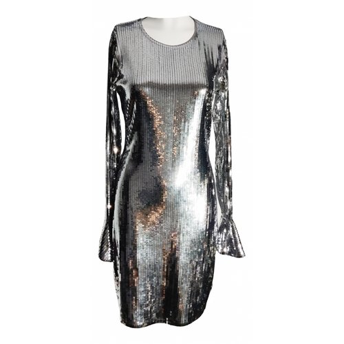 Pre-owned Michael Kors Glitter Mid-length Dress In Silver