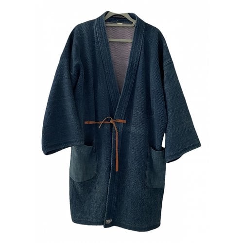 Pre-owned Momotaro Coat In Blue