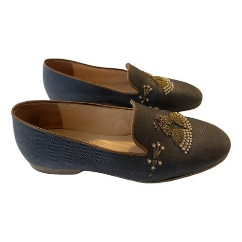 Pre-owned Christian Louboutin Leather Flats In Blue