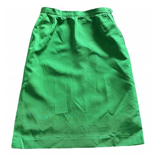 Pre-owned Saint Laurent Silk Mid-length Skirt In Green