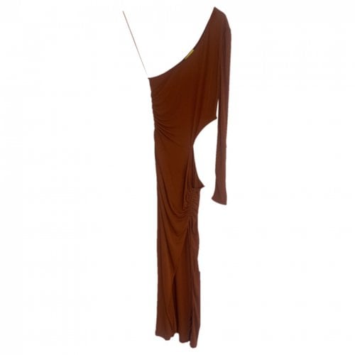 Pre-owned Dundas Maxi Dress In Brown