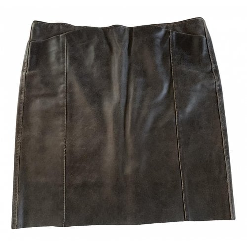 Pre-owned Patrizia Pepe Leather Skirt In Anthracite