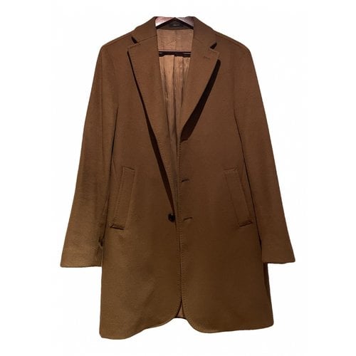Pre-owned Massimo Dutti Wool Coat In Brown