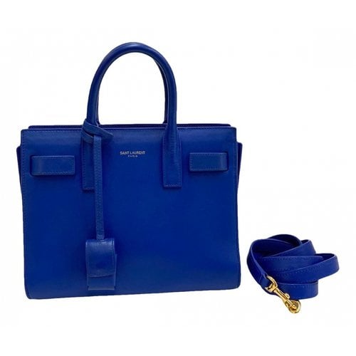 Pre-owned Saint Laurent Leather Handbag In Blue