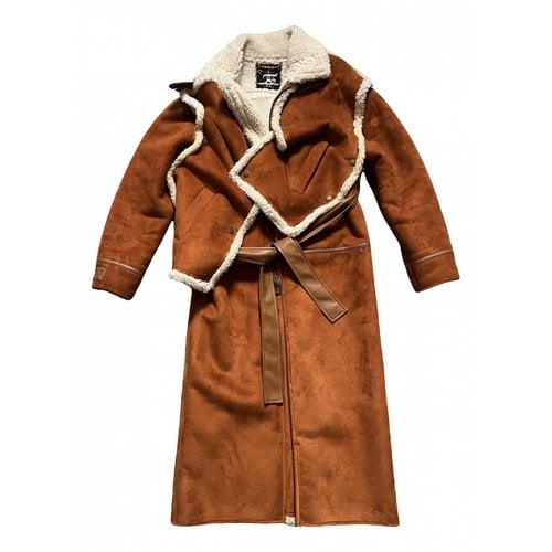 Pre-owned Y/project Vegan Leather Coat In Camel