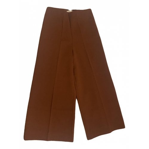 Pre-owned Erika Cavallini Wool Large Pants In Brown