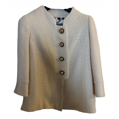 Pre-owned Milly Wool Coat In White