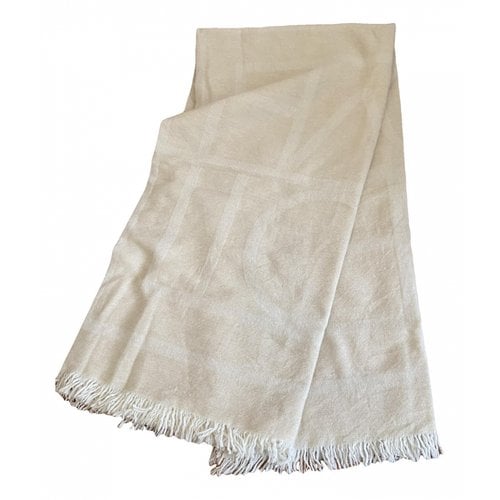 Pre-owned Totême Cashmere Silk Handkerchief In Ecru