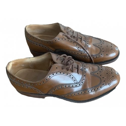 Pre-owned Church's Leather Flats In Camel