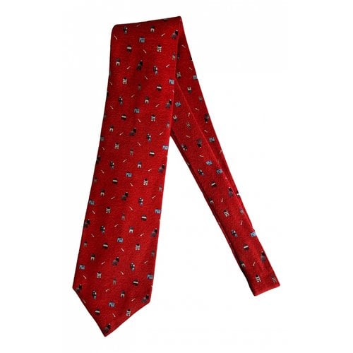 Pre-owned Bvlgari Silk Tie In Red
