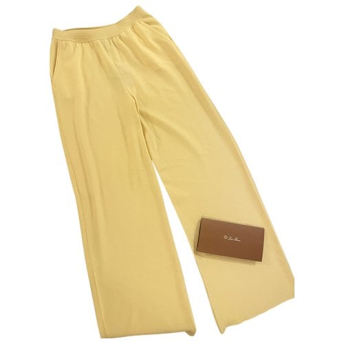 Pre-owned Loro Piana Cashmere Large Pants In Yellow