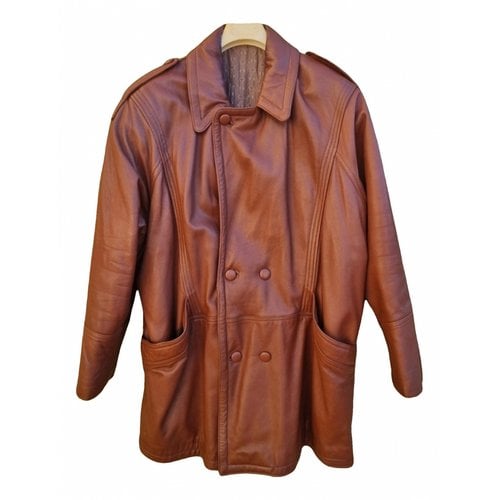 Pre-owned Linea Pelle Leather Coat In Brown