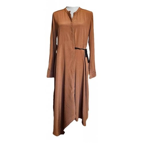 Pre-owned Dorothee Schumacher Silk Mid-length Dress In Brown