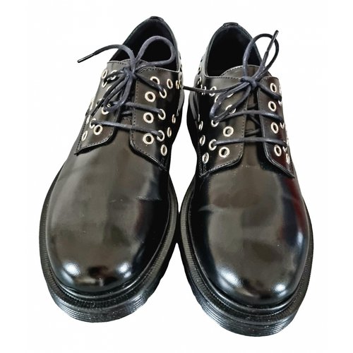 Pre-owned Maje Leather Lace Ups In Black