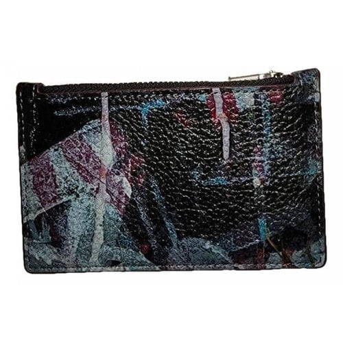 Pre-owned Coach Leather Card Wallet In Multicolour