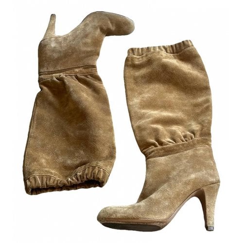 Pre-owned Chloé Western Boots In Camel