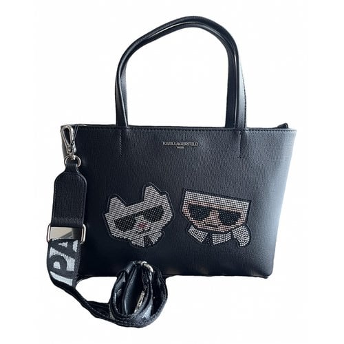 Pre-owned Karl Lagerfeld Leather Bag In Black