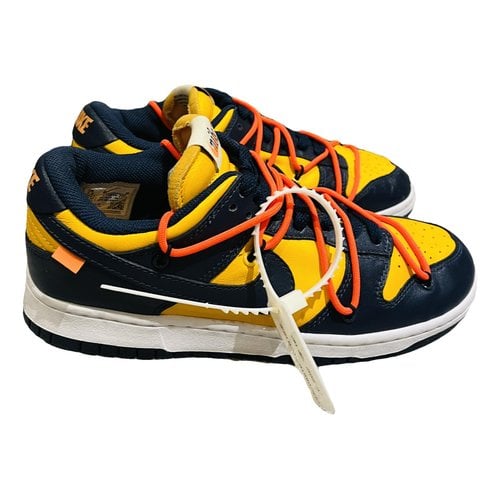 Pre-owned Nike X Off-white Dunk Low Leather Low Trainers In Yellow