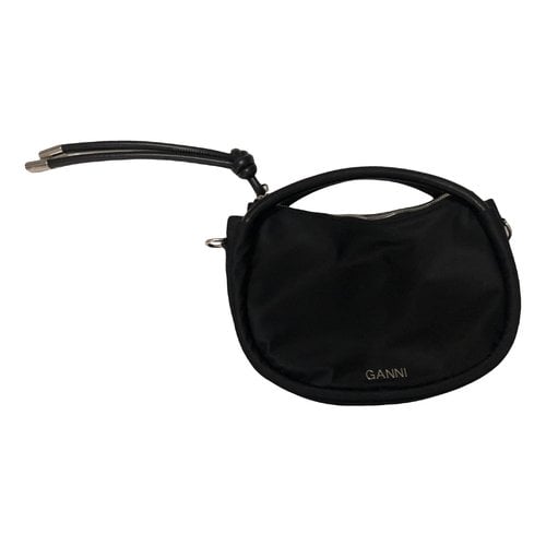 Pre-owned Ganni Leather Handbag In Black