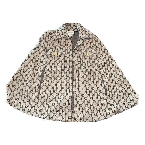 Pre-owned Gucci Wool Poncho In Beige