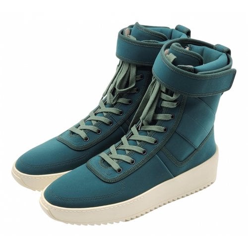 Pre-owned Fear Of God Leather High Trainers In Green