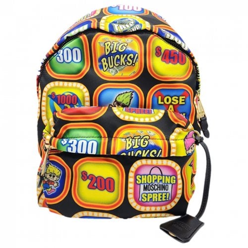 Pre-owned Moschino Leather Backpack In Multicolour