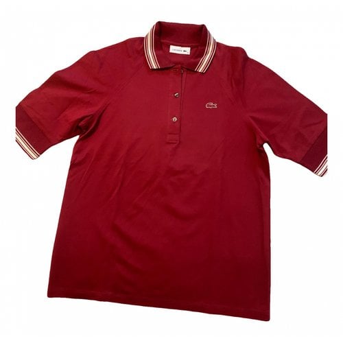 Pre-owned Lacoste Polo In Burgundy