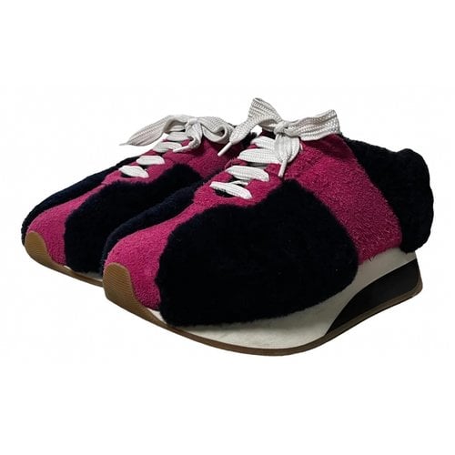 Pre-owned Marni Leather Trainers In Pink