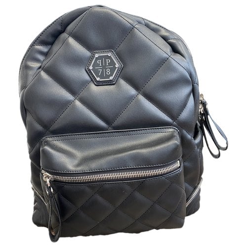 Pre-owned Philipp Plein Leather Backpack In Black