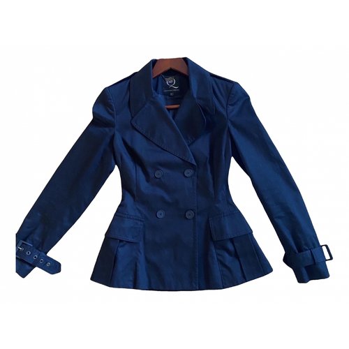 Pre-owned Mcq By Alexander Mcqueen Trench Coat In Navy
