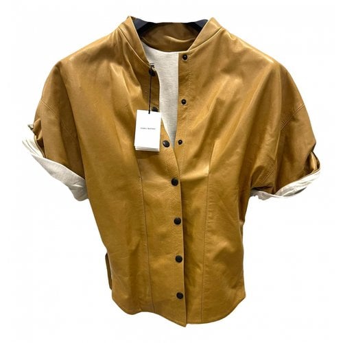 Pre-owned Isabel Marant Leather Short Vest In Beige