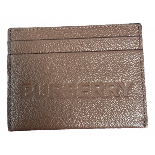 Pre-owned Burberry Leather Card Wallet In Brown