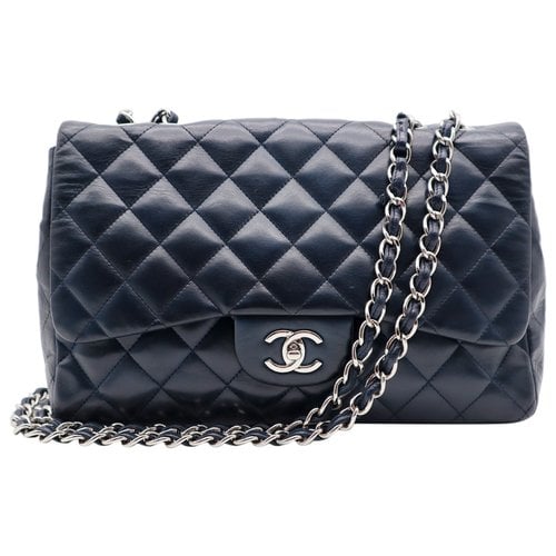 Pre-owned Chanel Timeless/classique Leather Handbag In Blue