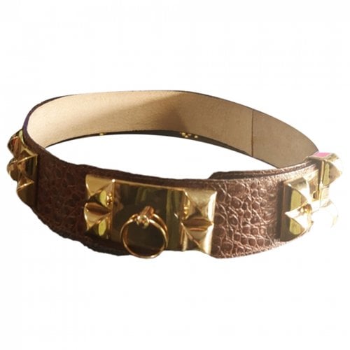 Pre-owned Luxury Fashion Leather Belt In Brown