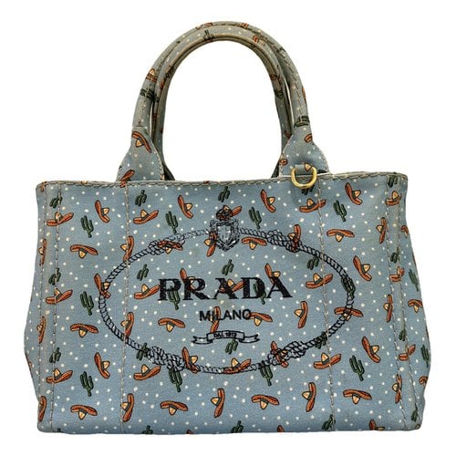 Pre-owned Prada Cloth Crossbody Bag In Blue