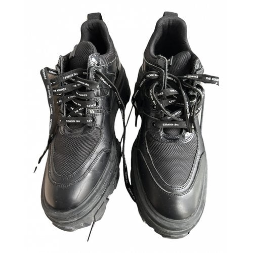 Pre-owned The Kooples Patent Leather Lace Up Boots In Black