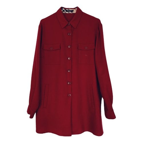 Pre-owned Burberry Wool Shirt In Burgundy